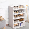 5 Tier Wooden Shoe Rack Tall Storage Shelf Unit Cabinet Organiser Footwear Stand