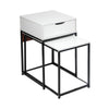 Modern Nest of 2 Side Table Table Set 2-in-1 Coffee Table Living Room White