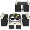 11 Piece Patio Dining Set Space-saving Outdoor Conversation Furniture Set