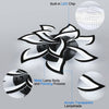 84W Dimmable LED Ceiling Light Flower Modern Chandelier Living Room Remote φ82cm