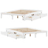 Bed Frame with Drawers White 140x200 Solid Wood Pine Z1Y4