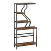 180cm Freestanding 5-Tier Laddered Bookcase Wood Shelving Home Display Shelf