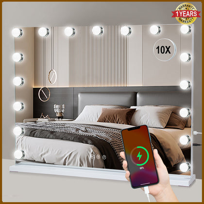 17 LED Bulbs 80 x 60 x12 cm Large Hollywood Light Up Mirror Vanity MakeUp Mirror