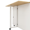 ROLLING KITCHEN ISLAND WITH DROP LEAF, 2 DRAWERS, SPICE RACK & WINE RACK, WHITE