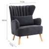 Velvet/Linen Shell Wing Back Upholster Accent Armchair Sofa Cushion Footstool UK