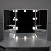 White Corner Dressing Table Makeup Desk Vanity Table 5 Drawers with Bubls