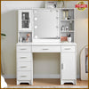 Dressing Table with LED Lights Mirror Glass Cabinet Drawers Vanity Makeup Desk