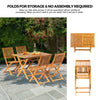 5PCS Acacia Wood Outdoor Dining Set Folding Table w/ 4 Chairs Patio Garden Patio