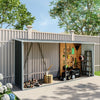 Galvanized Metal Garden Shed Tool Firewood Storage Sheds Log Store Heavy Duty