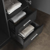 Black 2 Door 2 Drawer Wardrobe with Hanging Rail Wooden Clothes Storage Cupboard