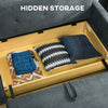 Convertible 2 Seater Sofa Bed with 2 Cushions Storage for Living Room Dark Grey