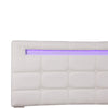 Upholstered Bed with LED Lights and 4 Storage Drawers Platform Bed Frame Beige