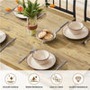 Dining Table and Chairs Set 4 Kitchen Table and 4 Chairs with Backrest, Brown