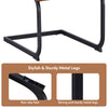 2PCs Dining Chairs PU Metal Legs Leisure Reception Chair Restaurant Brown