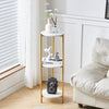 90cm Plant Stand 2/3-Tier Flower Holder Tall Side End Table with Golden Frame