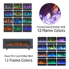 Electric Fireplace Media LED Wall Fire Wall Mounted / Standing Heater 40-100in