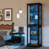 Display Cabinet whit Glass Doors, 71" Tall Curio Cabinet whit LED Light for Toys