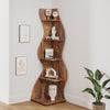 5-Tier Corner Shelf, Modern Wall Bookshelf Small Bookcase Storage Rack w/ Shape