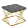 Square Nesting Coffee Table Set of 2, Stacking End Side Table with Metal Frame