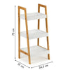 Bamboo Ladder 3 Tier Shelf Unit Bookcase Living Room Storage Shelving Display