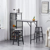 3Pcs Bar Table Stools Set 2 Bar Stools for Breakfast Pub Counter Small Apartment