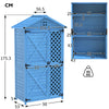 GARDEN SHED WOODEN OUTDOOR TOOL STORAGE SHED,COMPACT UTILITY SENTRY UNIT BLUE