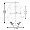 Toilet Seat Universal Soft Close Heavy Duty Bathroom Toilet Lid Cover w/ Fitting