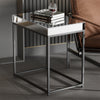 Mirrored Coffee Table Retro Industrial Side Desk Eleated Metal Frame Living Room