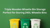 Wheelie Bin Storage Triple Wooden Store Outdoor Garden Cupboard Dustbin Shed