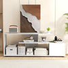 3-Tier Media Console Table TV Stand for TVs up to 55”-White