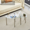 Nest of 3 Black Clear Tempered Glass Side End Lamp Sofa Tables Nested Tables