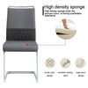 Dining Chairs Set of 2 Faux Leather with Stylish Chrome Cantilever Metal Frame