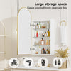 Arched Mirror Cabinet Bathroom Medicine Cabinet Wall Mounted Storage Metal Frame