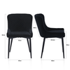 2/4/6 Pcs Dining Chairs Set Velvet Padded Seat Metal Legs Kitchen Armchair Home