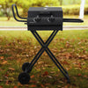 Garden Barbecue Smoker Burner Charcoal Grill Thermometer Outdoor Cooking Folding