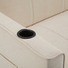 3 SEATER SOFA BED 207 CM CONVERTIBLE PULL OUT SOFA BED WITH CUP HOLDERS BEIGE