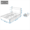 Bed Frame Double Storage Headboard 4 Drawer Platform Metal Wood Rustic Brown