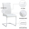 Dining Chairs Set of 2 Faux Leather with Stylish Chrome Cantilever Metal Frame