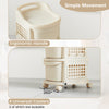 Mobile Narrow Storage Cabinet on Wheels w/Handle-White