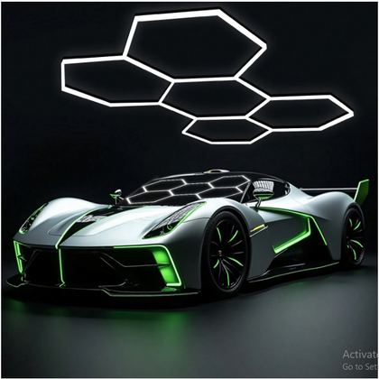 5 Hex Hexagon LED Lighting Car Detail Retail Garage Workshop Home Gym Wall Light
