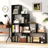 Wooden Storage Organizer 4-Tier Stepped Bookshelf-Black