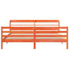 Bed Frame with Headboard Wax Brown 200x200 Solid Wood Pine I8Q7