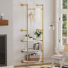 Heavy Duty Pipe Clothes Rail Wall Mounted Garment Rack Ladder Storage Shelves UK