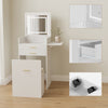 Modern Dressing Vanity Table Set with LED Mirror Stool Side Panel 2 Drawers