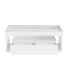 High Gloss Coffee Table Centre Table With LED Light Open Storage Glass Tabletop