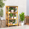 3-Tier Outdoor Storage Shelf Rack Wooden Garden Plant Stand Rack Display Shelf