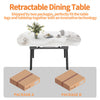 Retractable Dining Table Heavy Duty Sintered Stone Variable Shape for 4-10 Seat