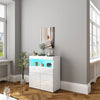 LED Sideboard 2 Doors Buffet Drawer Storage Cabinet Cupboard High Gloss Front