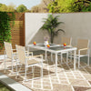 5 Piece Outdoor Dining Set, Garden Furniture Set with Tempered Glass Table Top