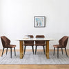 2X Retro Brown Faux Leather PU Dining Chairs Kitchen Dining Room Metal Legs